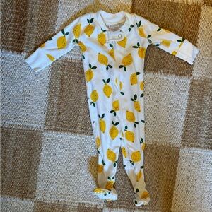 Hanna Anderson lemon onesie size 0-3 months